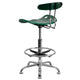 Green |#| Vibrant Green and Chrome Drafting Stool with Tractor Seat