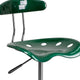 Green |#| Vibrant Green and Chrome Drafting Stool with Tractor Seat