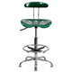 Green |#| Vibrant Green and Chrome Drafting Stool with Tractor Seat