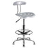 Vibrant Chrome Drafting Stool with Tractor Seat