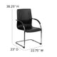 Black Vinyl Side Reception Chair with Chrome Sled Base - Lobby and Guest Seating