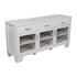 Wells Modern Kitchen and Dining Room Buffet Sideboard Storage Cabinet, Engineered Wood with 3 Tempered Glass Doors and 3 Drawers