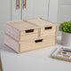 Light Natural |#| Set of 3 Paulownia Wood Storage Boxes with Pullout Drawers in Light Natural