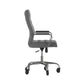 Gray LeatherSoft/Chrome Frame |#| Executive Chair with Chrome Frame & Arms on Skate Wheels - Gray LeatherSoft