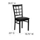 Black Vinyl Seat/Black Metal Frame |#| Black Window Back Metal Restaurant Chair - Black Vinyl Seat
