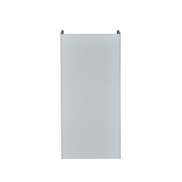 Gray |#| Wood Tray Top Receptacle in Gray - Commercial Grade Push Door Trash Can