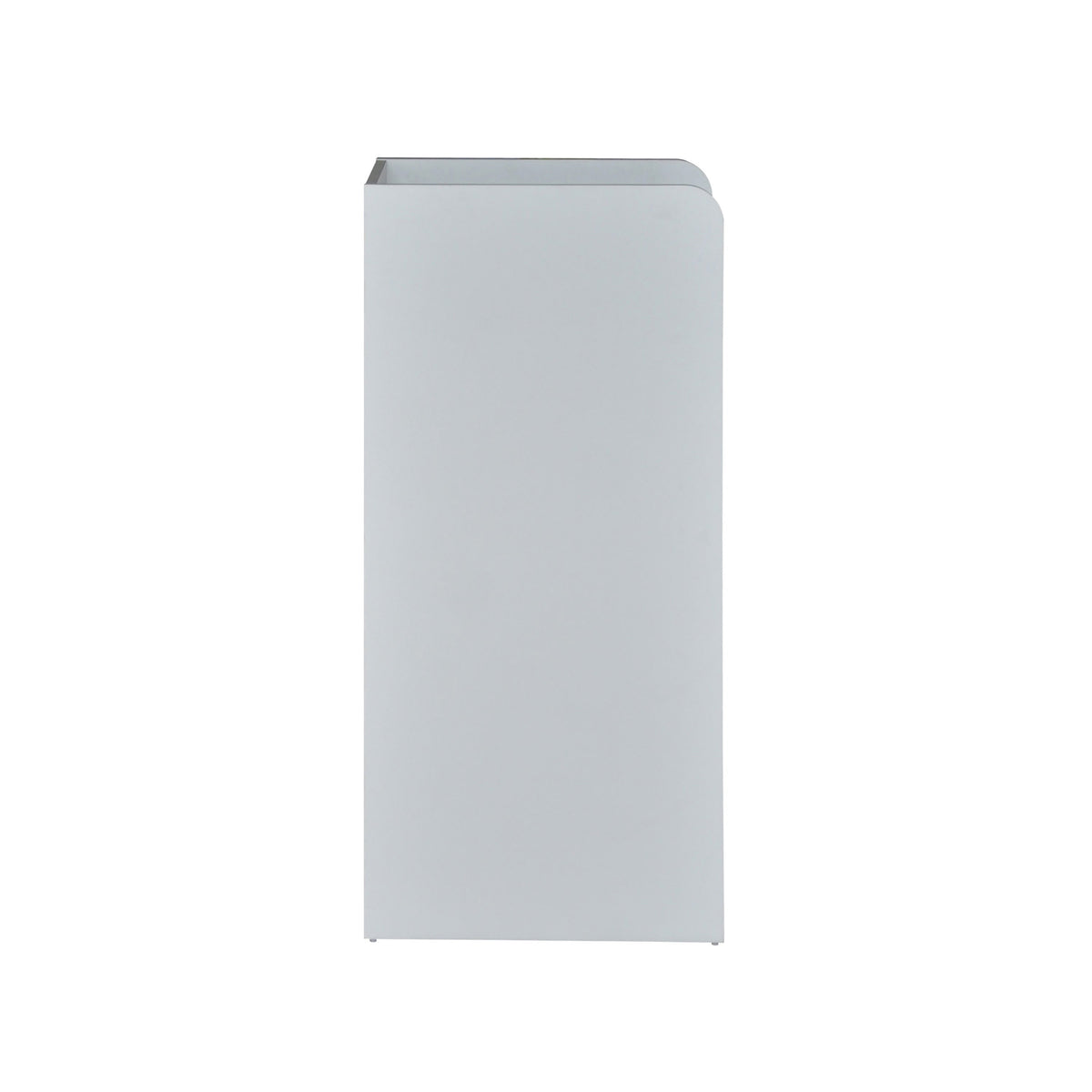 Gray |#| Wood Tray Top Receptacle in Gray - Commercial Grade Push Door Trash Can