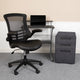 Office Set-Computer Desk, Ergonomic Mesh/LeatherSoft Office Chair, File Cabinet