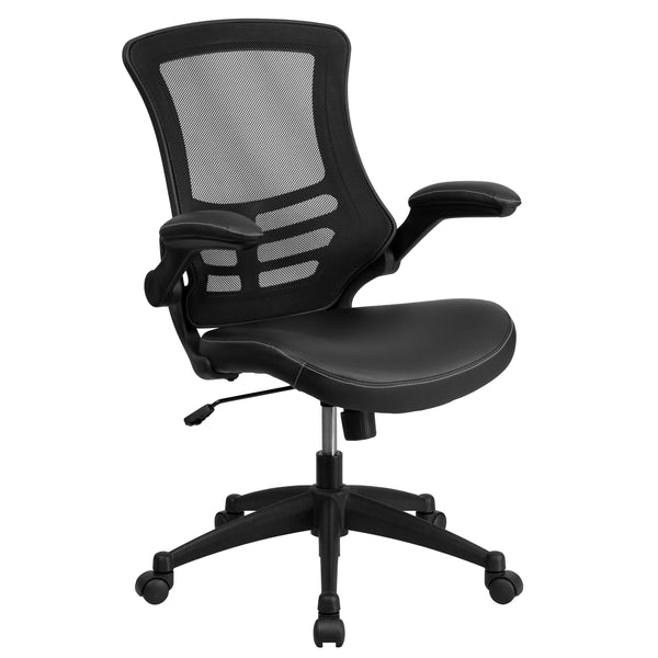 Office Set-Computer Desk, Ergonomic Mesh/LeatherSoft Office Chair, File Cabinet