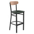 Wright Commercial Grade Barstool with 500 LB. Capacity Steel Frame, Solid Wood Seat, and Boomerang Back