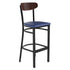 Wright Commercial Grade Barstool with 500 LB. Capacity Steel Frame, Solid Wood Seat, and Boomerang Back