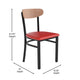 Natural Birch Wood Back/Red Vinyl Seat |#| Commercial Metal Dining Chair - Vinyl Seat and Wood Boomerang Back-Red/Natural