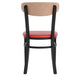 Natural Birch Wood Back/Red Vinyl Seat |#| Commercial Metal Dining Chair - Vinyl Seat and Wood Boomerang Back-Red/Natural