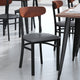 Walnut Wood Back/Gray Vinyl Seat |#| Commercial Metal Dining Chair - Vinyl Seat - Wood Boomerang Back-Gray/Walnut