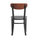 Walnut Wood Back/Gray Vinyl Seat |#| Commercial Metal Dining Chair - Vinyl Seat - Wood Boomerang Back-Gray/Walnut