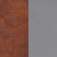 Walnut Wood Back/Gray Vinyl Seat |#| Commercial Metal Dining Chair - Vinyl Seat - Wood Boomerang Back-Gray/Walnut