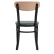 Natural Birch Wood Back/Green Vinyl Seat |#| Commercial Metal Dining Chair - Vinyl Seat - Wood Boomerang Back-Green/Natural