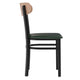 Natural Birch Wood Back/Green Vinyl Seat |#| Commercial Metal Dining Chair - Vinyl Seat - Wood Boomerang Back-Green/Natural