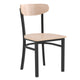 Natural Birch |#| Commercial Metal Dining Chair with Wood Seat and Boomerang Back - Natural Birch