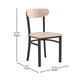 Natural Birch |#| Commercial Metal Dining Chair with Wood Seat and Boomerang Back - Natural Birch