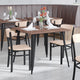 Natural Birch |#| Commercial Metal Dining Chair with Wood Seat and Boomerang Back - Natural Birch