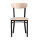 Natural Birch |#| Commercial Metal Dining Chair with Wood Seat and Boomerang Back - Natural Birch