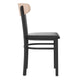 Natural Birch Wood Back/Black Vinyl Seat |#| Commercial Metal Dining Chair with Vinyl Seat-Wood Boomerang Back-Black/Natural