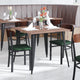 Walnut Wood Back/Green Vinyl Seat |#| Commercial Metal Dining Chair with Vinyl Seat - Wood Boomerang Back-Green/Walnut