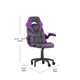 Purple |#| Office Gaming Chair with Skater Wheels & Flip Up Arms - Purple LeatherSoft