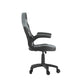 Gray |#| Office Gaming Chair with Skater Wheels & Flip Up Arms - Gray LeatherSoft