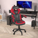 Red |#| Office Gaming Chair with Skater Wheels & Flip Up Arms - Red LeatherSoft