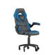 Blue |#| Office Gaming Chair with Skater Wheels & Flip Up Arms - Blue LeatherSoft