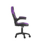 Purple |#| Office Gaming Chair with Skater Wheels & Flip Up Arms - Purple LeatherSoft