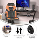 Orange |#| Office Gaming Chair with Skater Wheels & Flip Up Arms - Orange LeatherSoft