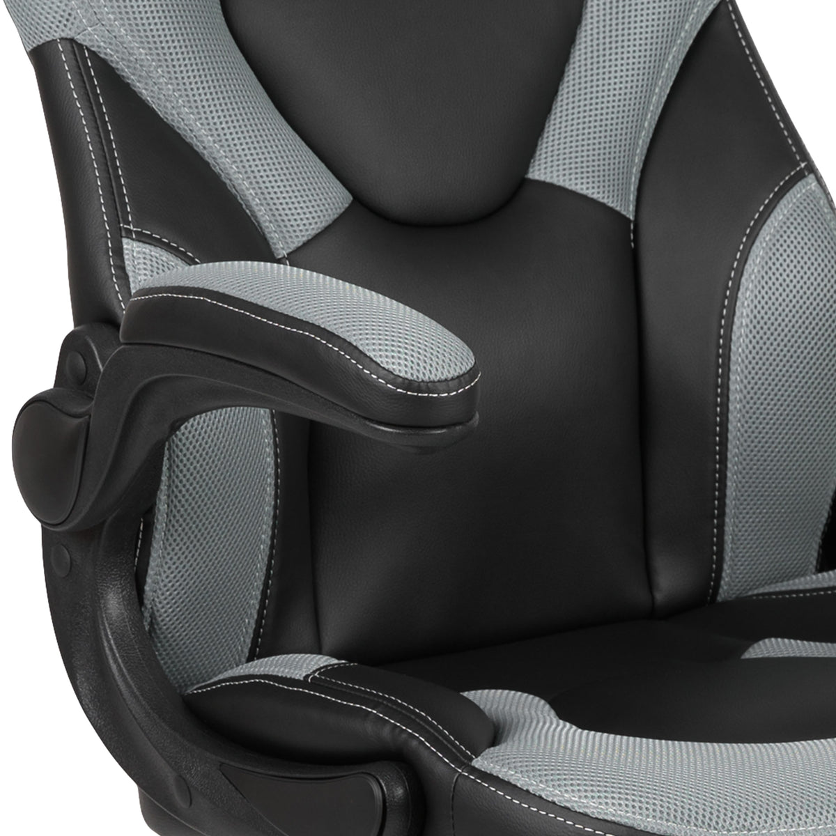 Gray |#| High Back Gray/Black Racing Style Ergonomic Gaming Chair with Flip-Up Arms