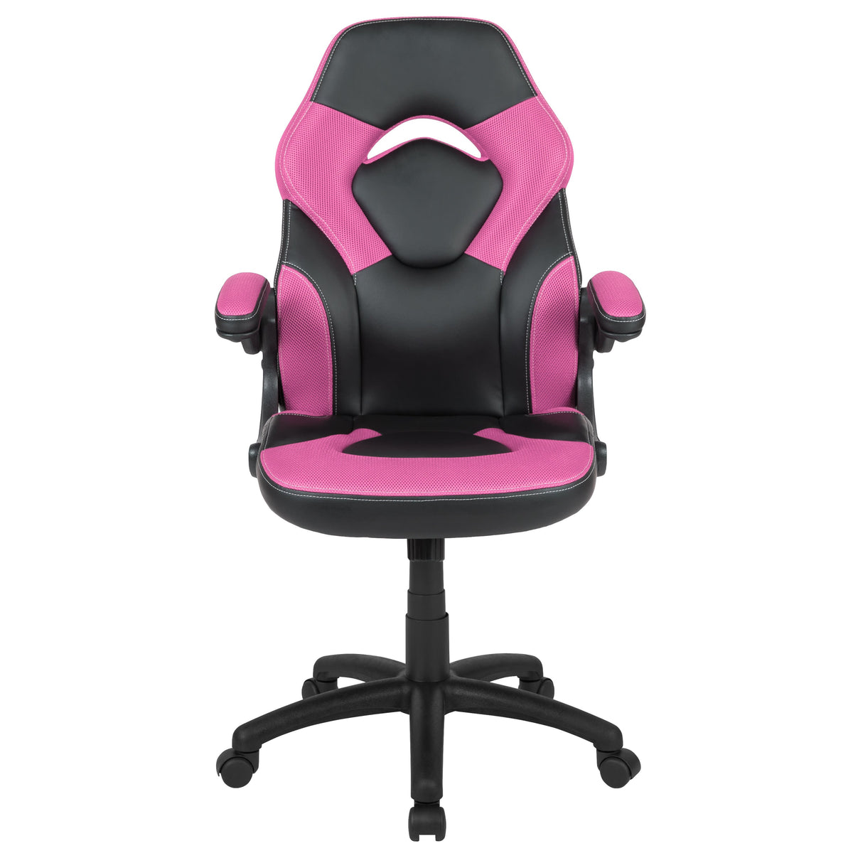 Pink |#| High Back Pink/Black Racing Style Ergonomic Gaming Chair with Flip-Up Arms