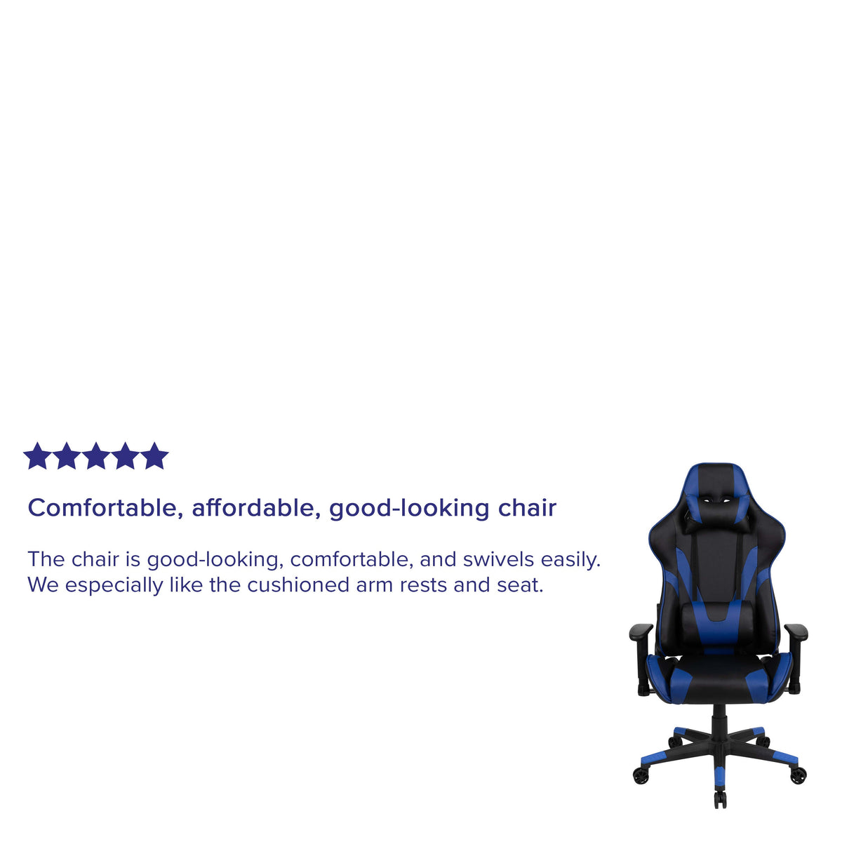 Blue |#| Racing Gaming Ergonomic Chair with Fully Reclining Back in Blue LeatherSoft