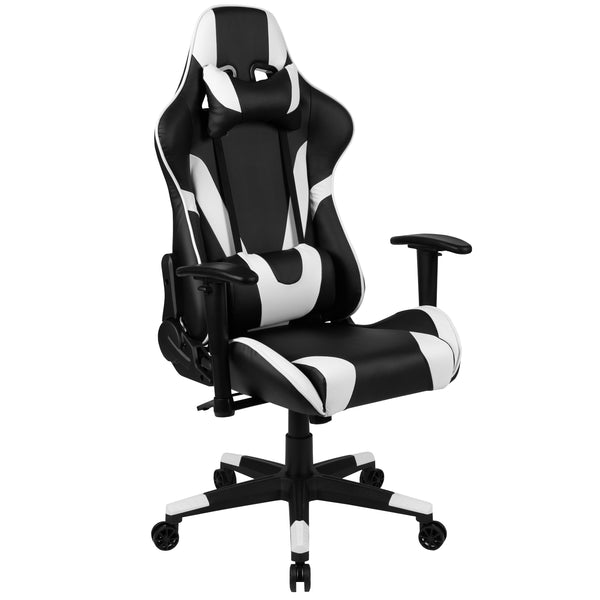 Black |#| Racing Gaming Ergonomic Chair with Fully Reclining Back in LeatherSoft