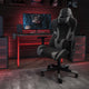 Gray |#| Racing Gaming Ergonomic Chair with Fully Reclining Back in Gray LeatherSoft