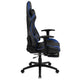 Blue |#| Racing Gaming Ergonomic Chair with Reclining Back, Footrest in Blue LeatherSoft