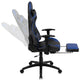 Blue |#| Racing Gaming Ergonomic Chair with Reclining Back, Footrest in Blue LeatherSoft