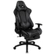 Gray |#| Racing Gaming Ergonomic Chair with Reclining Back, Footrest in Gray LeatherSoft