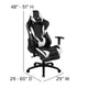 Black |#| Racing Gaming Ergonomic Chair with Reclining Back, Footrest in Black LeatherSoft