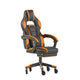 Black with Orange Trim |#| Office Gaming Chair with Skater Wheels & Reclining Arms - Orange LeatherSoft