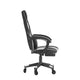 Black with White Trim |#| Office Gaming Chair with Skater Wheels & Reclining Arms - White LeatherSoft