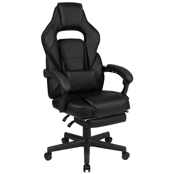 Black |#| Black Ergonomic Gaming Chair -Recline Back/Arms, Footrest, Massaging Lumbar