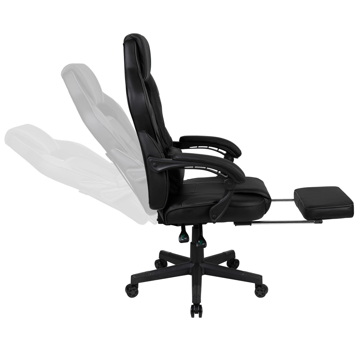 Black |#| Black Ergonomic Gaming Chair -Recline Back/Arms, Footrest, Massaging Lumbar