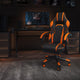 Black with Orange Trim |#| Black/Orange Ergonomic Gaming Chair-Recline Back/Arms-Footrest-Massaging Lumbar