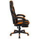 Black with Orange Trim |#| Black/Orange Ergonomic Gaming Chair-Recline Back/Arms-Footrest-Massaging Lumbar