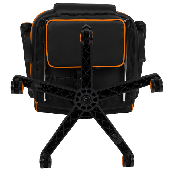 Black with Orange Trim |#| Black/Orange Ergonomic Gaming Chair-Recline Back/Arms-Footrest-Massaging Lumbar